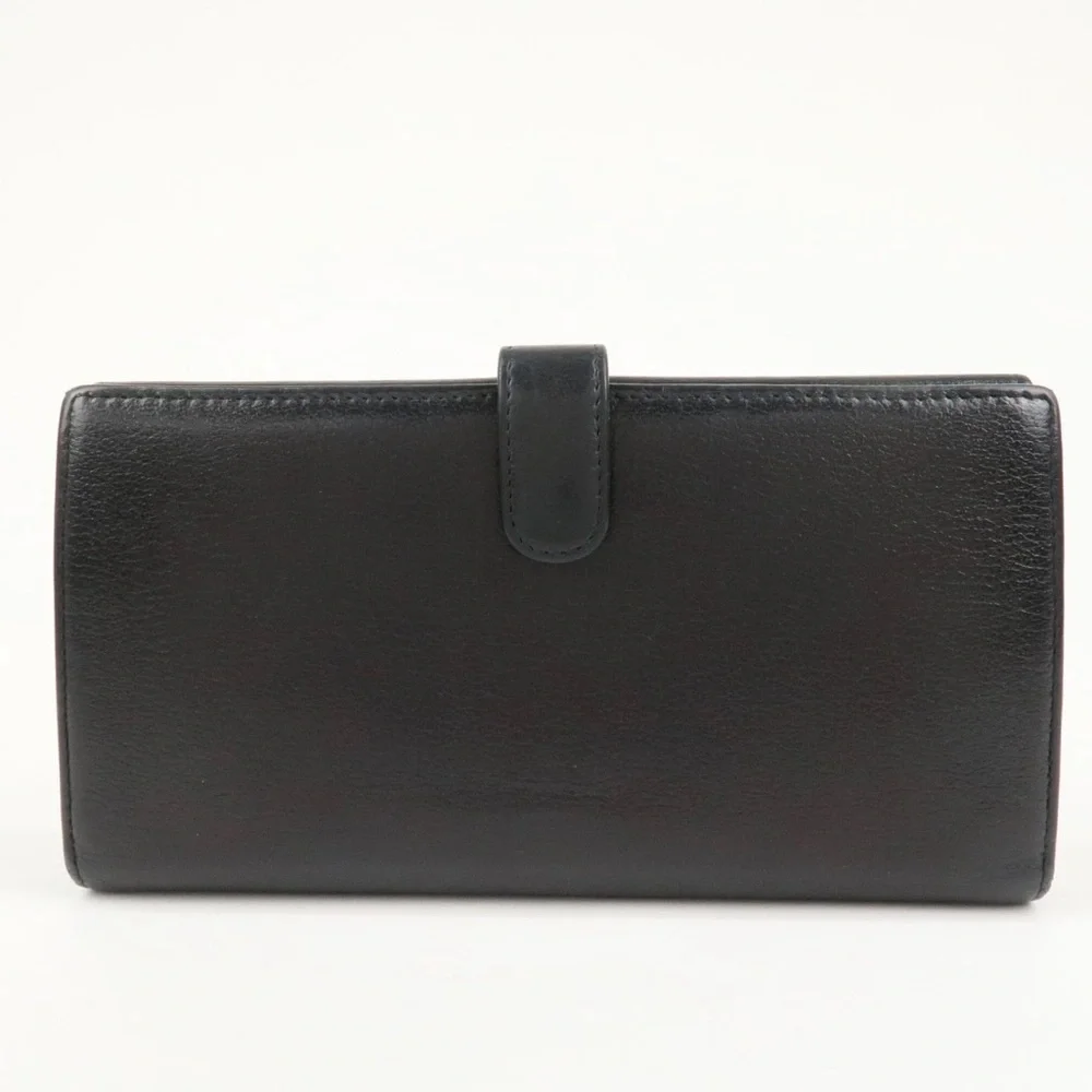 CHANEL Black Leather Camellia Wallet